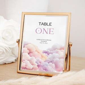 Cloud Nine Bridal Shower Table Number Template, Cloud 9 Shower Table Seating Signs, Printable Bride on Cloud 9 Decor, She's on Cloud 9, CL01