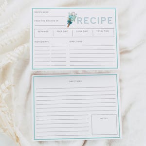 Carte de recette de douche nuptiale emportée, décoration de douche nuptiale sur le thème de la cuisson, modèle de demande de recette sur le thème de la cuisine, partager une carte de recette, WH5