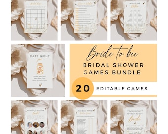 Bride to Bee Bridal Shower Games Bundle, She Found Her Honey Activities Pack, Printable Bridal Brunch Meant to Bee Games, HB01