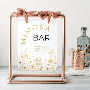 Bride to Bee Mimosa Bar Sign, Printable Meant to Bee Template, Editable Bar Sign for Bridal and Wedding Showers, She Found Her Honey, HB01