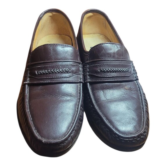 MILAN Italy mens size 9  leather moccasins classic design moc toe and low heel