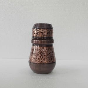 Black Antique Copper Water Bottle: Embossed 750ml