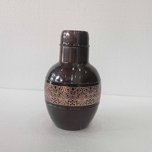 Embossed Copper Water Bottle: Antique Style Drinkware, 1200ml