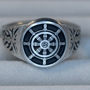 Dharmachakra Wheel Ring - Dharma Wheel - Buddha Wheel - Wheel of Dharma - Tibet Nepal Buddism - Tibetan buddhism - Buddhist Bhutan RM109