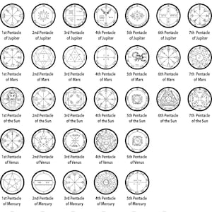 King Solomons 44 Pentacle rings Planetary Seals All rings available Key of Solomon