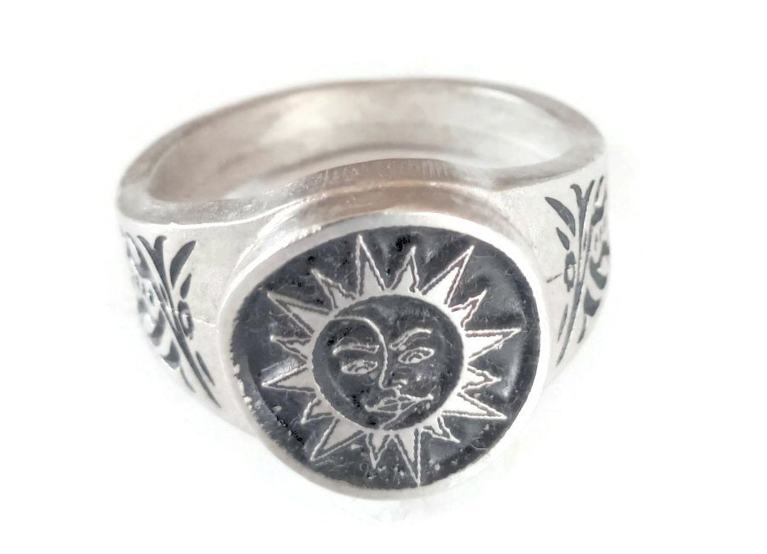 Sun, Moon and Face Ring - Life Energy, Power, Positivity