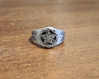 Roped Pentagram Ring - Wiccan air, fire, water, earth, and spirit Jewelry Witch Neo-Pagan Witchcraft RM269