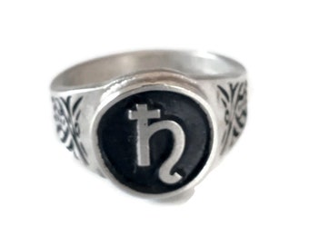 Saturn Symbol Ring Salmasius  Kappa rho Κρόνος (Kronos) Jewelry RM156