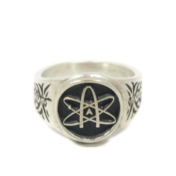 Atheist Atom Symbol Ring - Atomic whirl atheism design