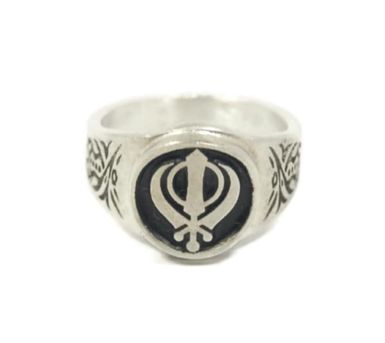 Sikh Rings Stone Khanda Ring Design - Sikh Coat of Arms Sikhism Justice Spiritual ...