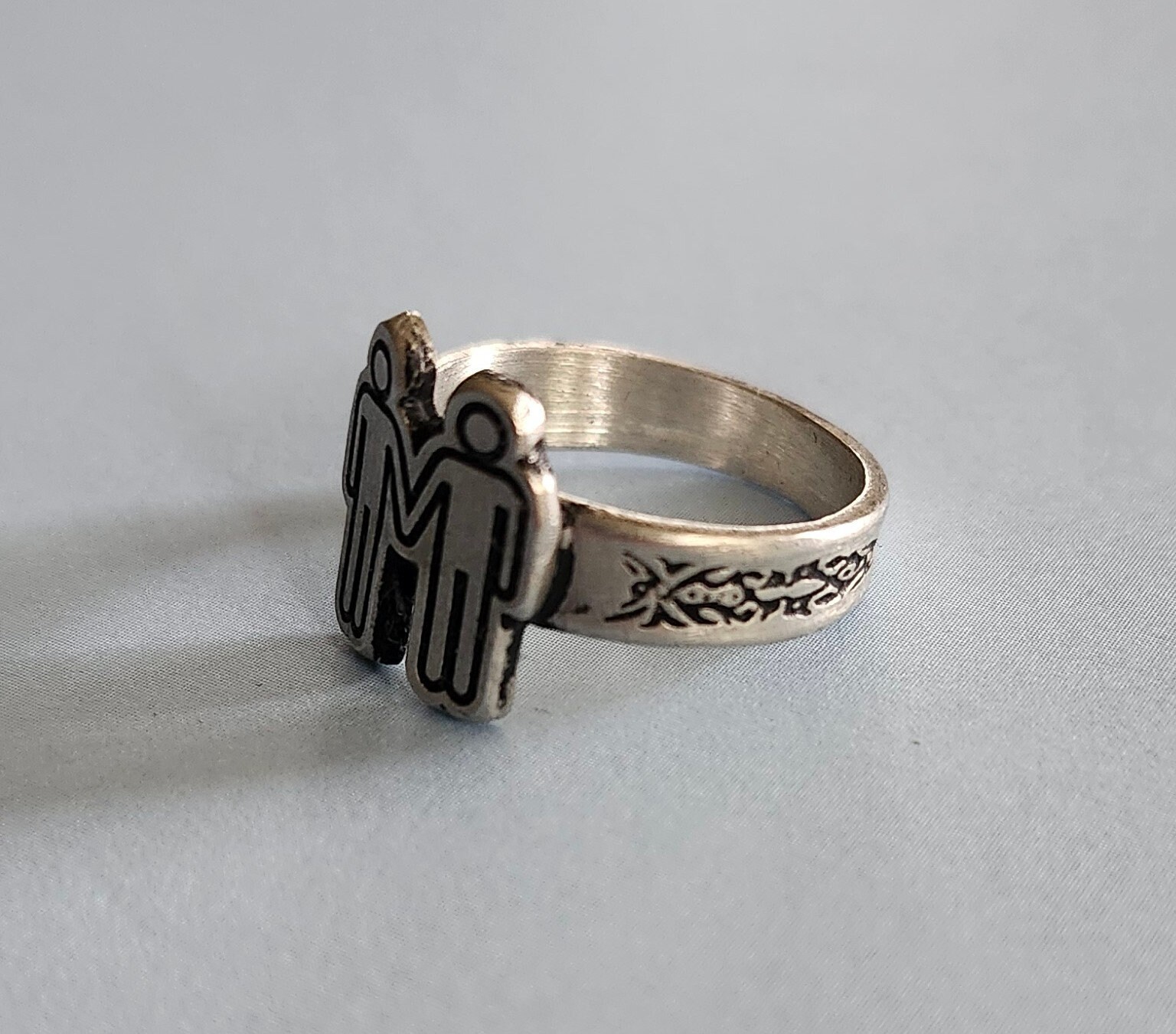 pewter ring Amber 三つ編みリング Ladies Double Male Symbol People Figures Gay Pride Pewter Ring