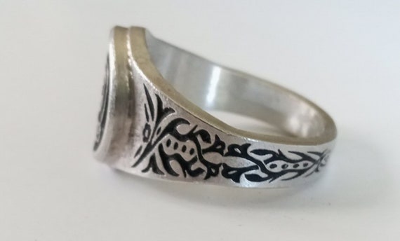 Scrollwork Pentacle Ring Pagan Wicca .925 Sterling Silver by