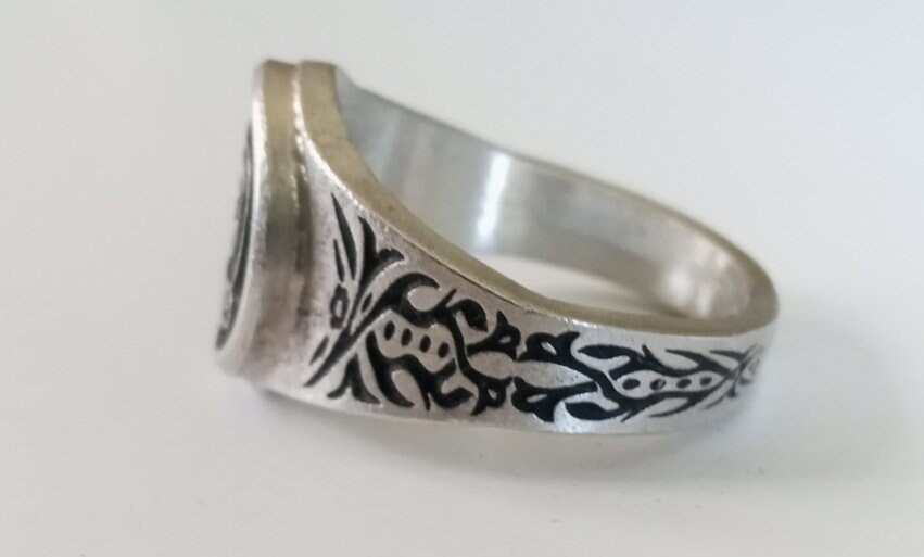 Scrollwork Pentacle Ring Pagan Wicca .925 Sterling Silver by