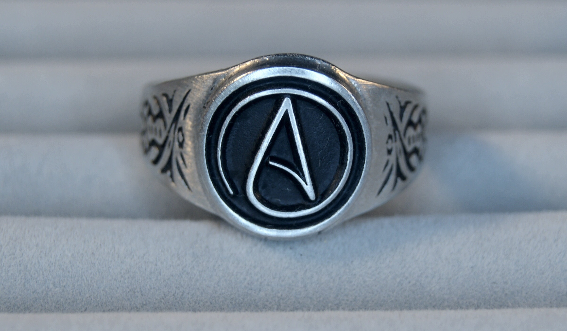 Atheist Symbol Ring - Atheism Science Religious Non Believe - lack of belief In Gods or Deities Jewelry RM122