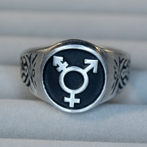 Transgender LGBT Gay Pride Ring - Lesbian Gay Bisexual Queer LGBTQ+ Androgyne Jewelry RM137