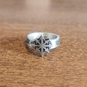 Ladies Petite Chaos Ring - Chaos Star - 8 Eight-pointed star Jewelry - Small Fingers RS158