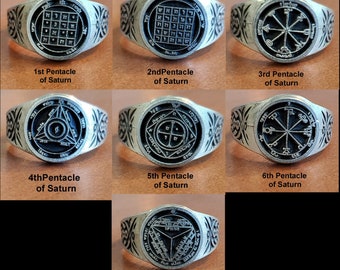 King Solomons 44 Pentacle rings Planetary Seals All rings available Key of Solomon