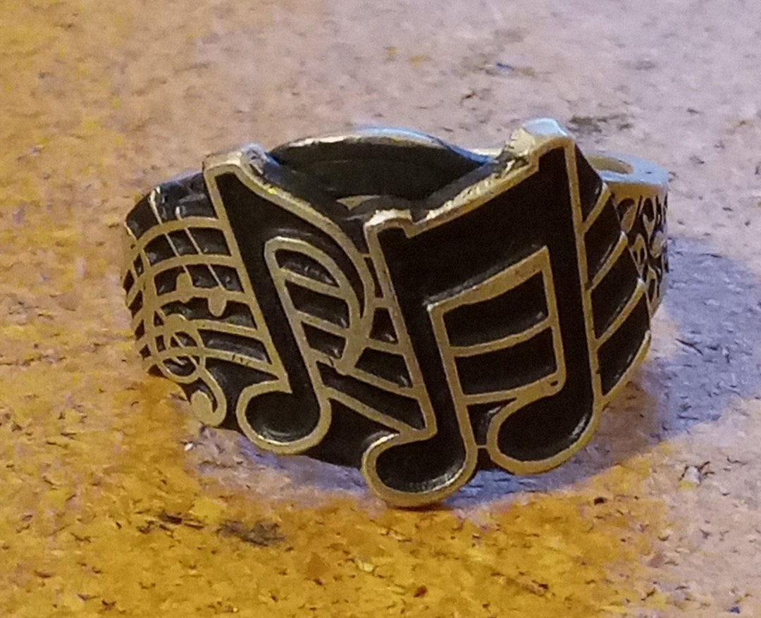 Musical Note Ring Pattern Music Notes Ring - Sheet Music Symbols RL291 - Etsy