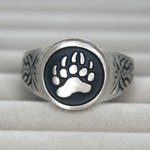 Bear Paw Ring - Pride LGBT Bi Gay Pride - Strength Wisdom Balance - Bear Community RM106
