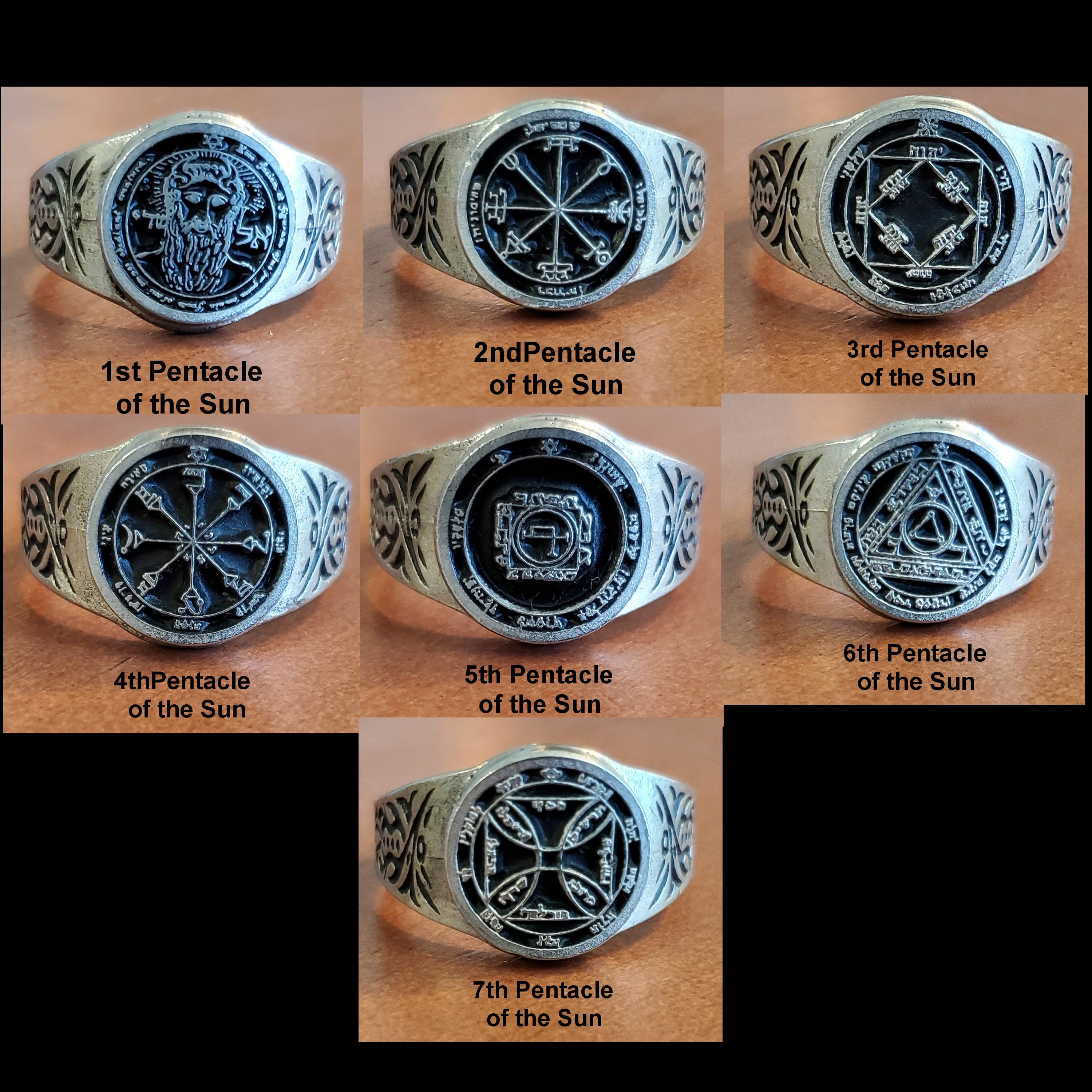 King Solomons 44 Pentacle Rings Planetary Seals All Rings