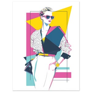 80s Fashion Poster | Retro Pop Art Illustrations in Memphis Style image 4