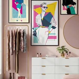80s Fashion Poster | Retro Pop Art Illustrations in Memphis Style image 2