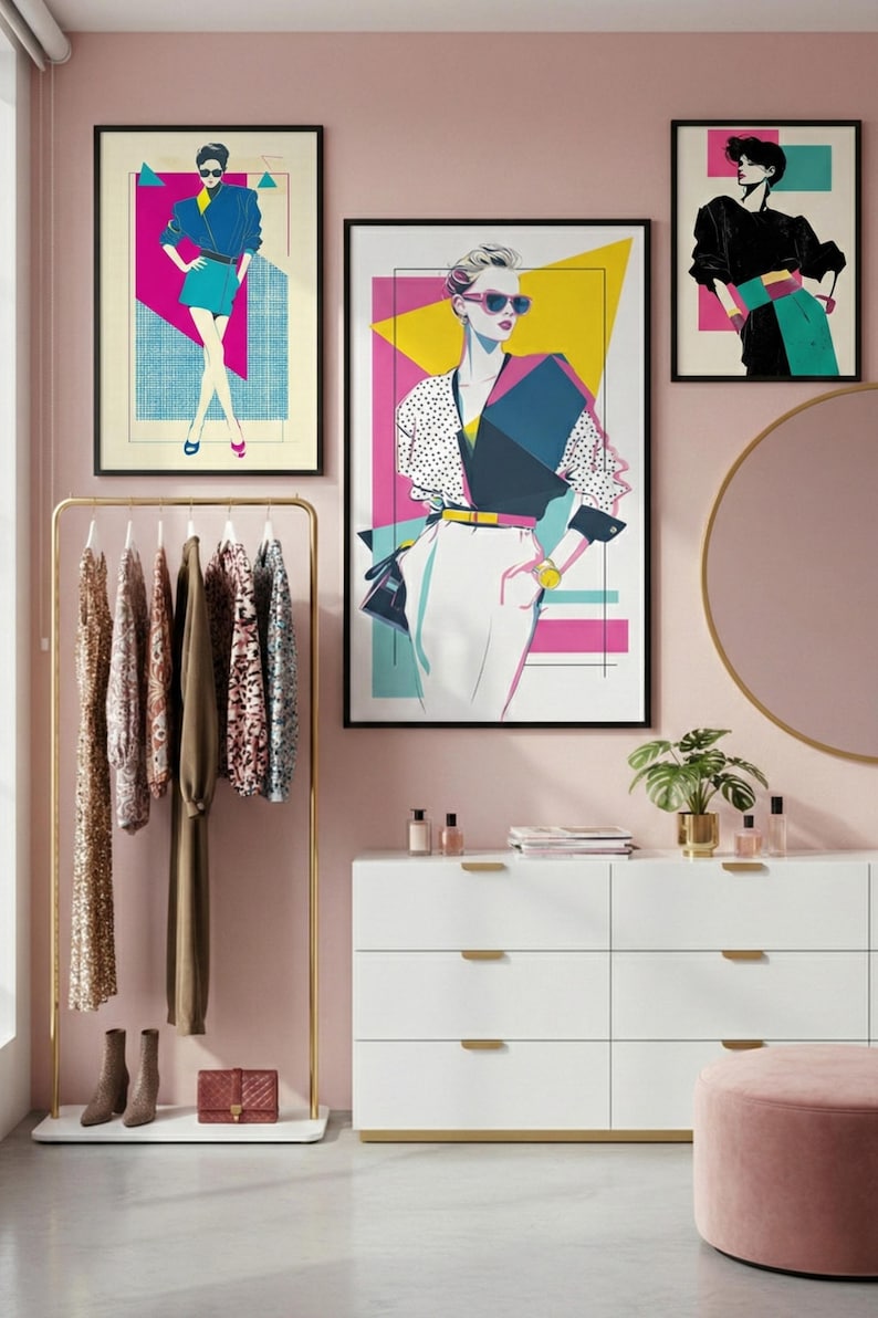 80s Fashion Poster | Retro Pop Art Illustrations in Memphis Style image 2