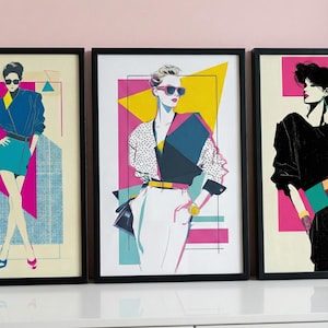 80s Fashion Poster | Retro Pop Art Illustrations in Memphis Style image 1