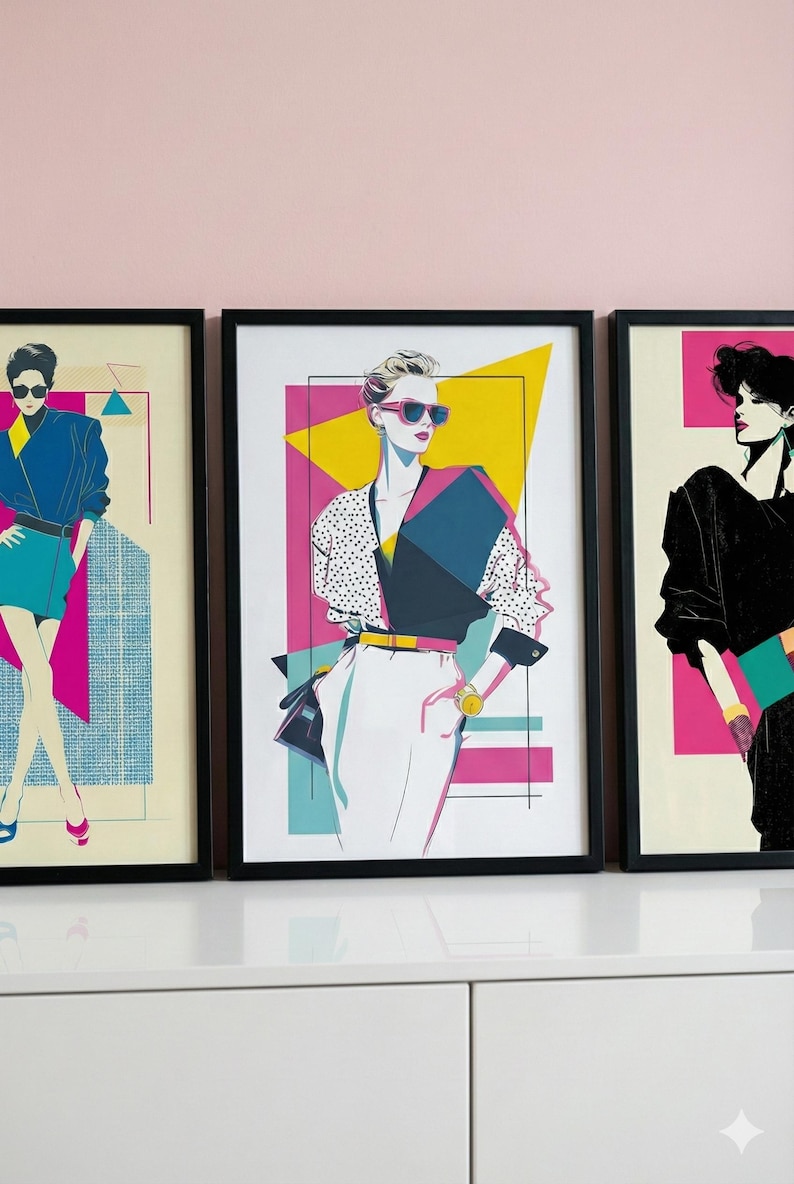 80s Fashion Poster | Retro Pop Art Illustrations in Memphis Style image 1