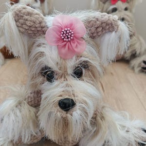 Collectible Dog Figurine, Stuffed Yorkie Dog Gift, Custom Knitted Dog Figurine, Realistic Knitted Dog, Handmade Plush Yorkshire Terrier
