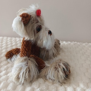 Knitted Yorkshire Terrier, Soft Dog Sculpture, Dog Home Decor, Yorkie Lover Gift, Collectible Dog Figurine, Knitted Yorkshire Terrier