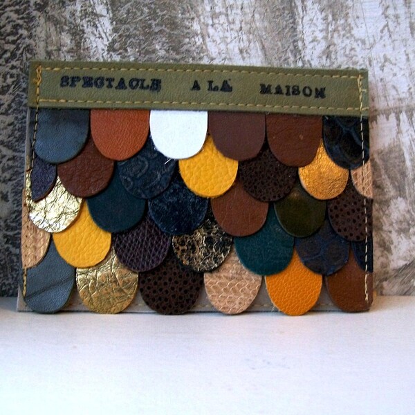 mustard, custard, gold and brown underwater cardholder SAMPLE