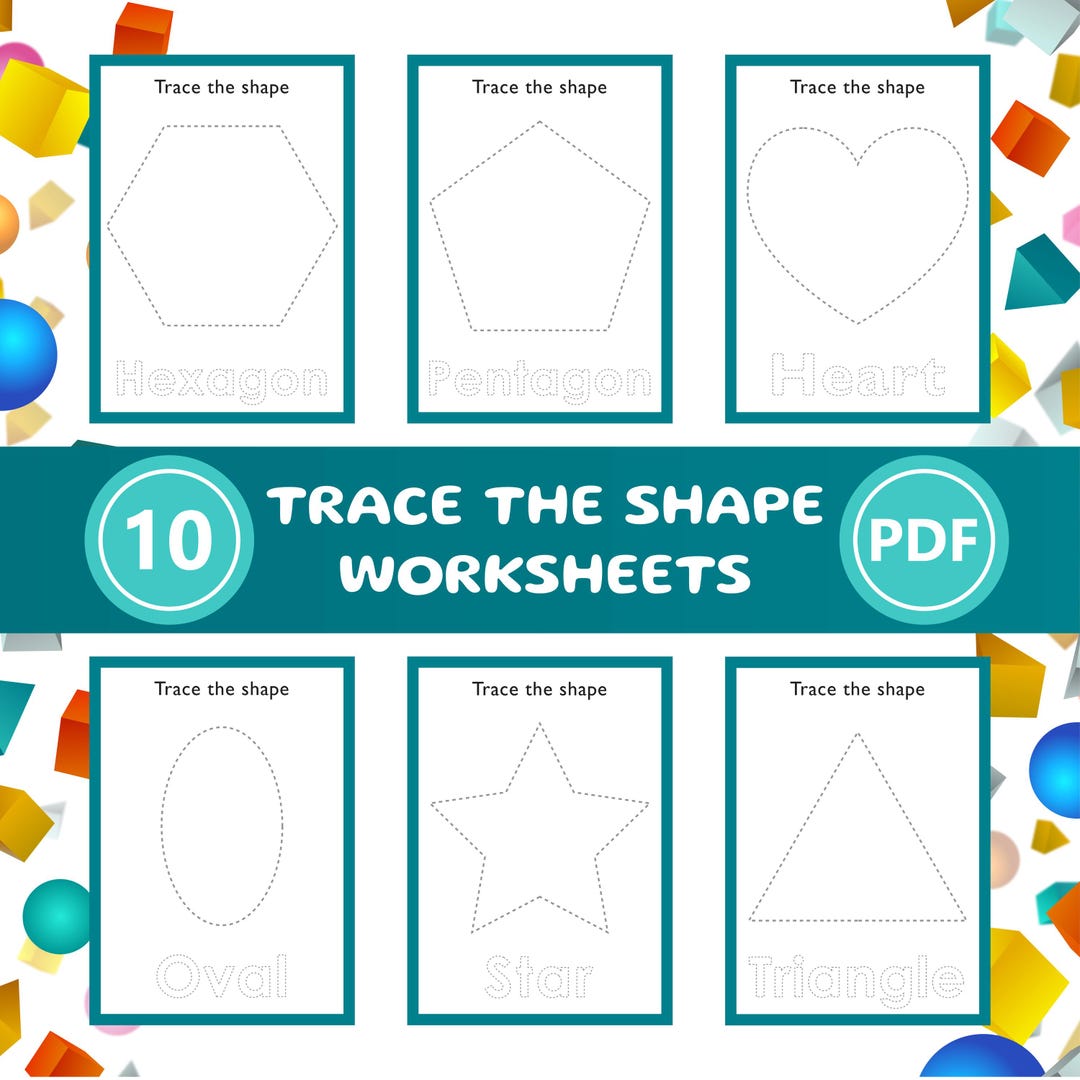 10 Shape Tracing Worksheets | Preschool & Kindergarten Learning ...