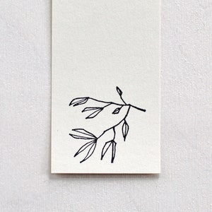 Stempel: Tuschezweig Drucke florale Akzente auf Papier Zweig, Blätter, Herbst, Gartenstempel, Garten, gärtnern, Saatgut, Samentütchen Bild 1