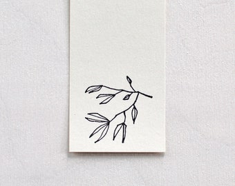 Rubber stamp: Ink twig -  Print floral accents on paper