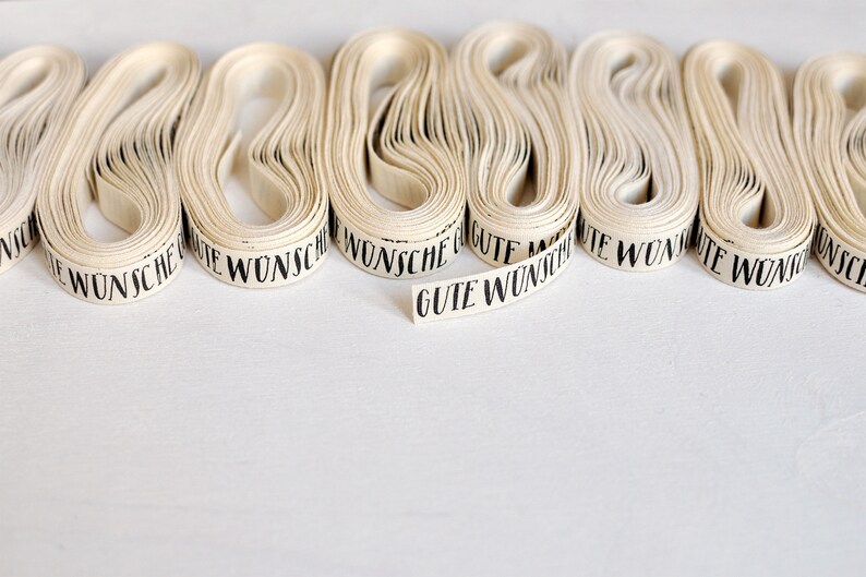 Ribbon GUTE WÜNSCHE organic cotton 5 meters afbeelding 2