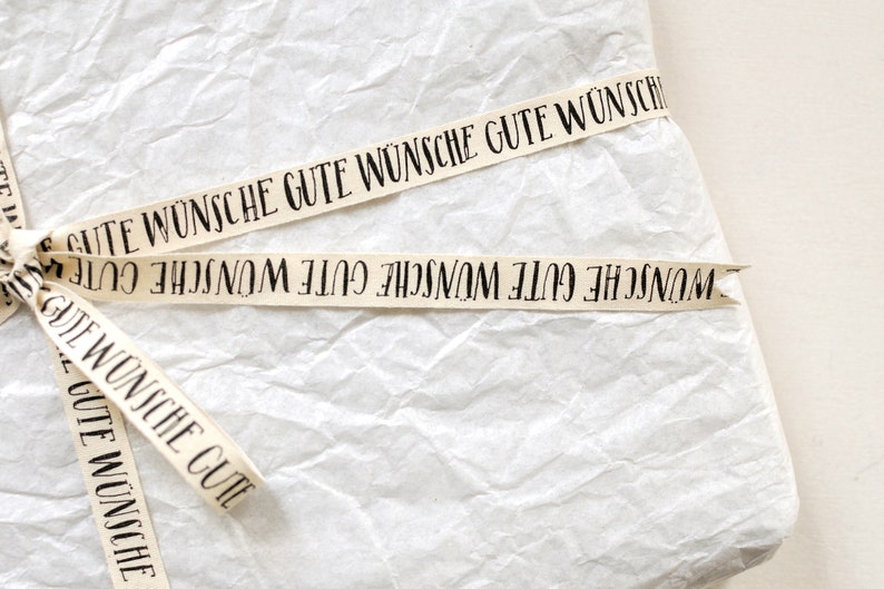 Ribbon GUTE WÜNSCHE organic cotton 5 meters afbeelding 5