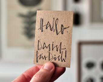 Stempel: Hallo ... Das ist für Dich! - Geschenke personalisieren, hübsch verpacken, Handschrift, Namen, Lettering, Kalligrafie