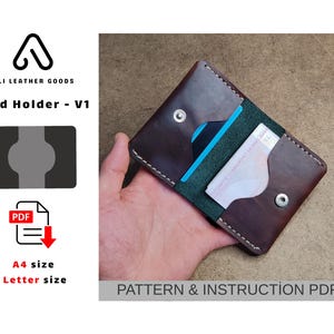 Leather Wallet Pattern PDF | Snap Cardholder Template | DIY Minimal 7-Card Wallet | Digital Download