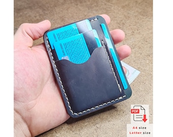 Mini Leather Wallet PDF Pattern | Compact Card Holder | Small Minimal Wallet DIY Template