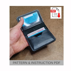 Leather Bifold Wallet Pattern • Minimalist Card Holder with ID Slot (PDF Download)