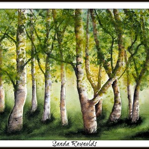 Original Watercolour Painting Silver Birch Forest, painting, forest watercolor