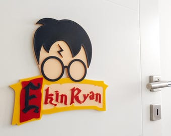 Wizard Magic Sign Personalized Door Hanger Custom Sign Kids Room Decor Wall Art Birthday Party Gift