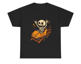 Skeleton Roller Coaster T-Shirt: Funny Halloween Tee, Casual Unisex Shirt.