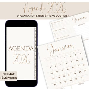 Planner digitale 2026 per telefono | Planner PDF verticale interattivo per iPhone e Android | 94 pagine personalizzabili | Organizzazione e benessere