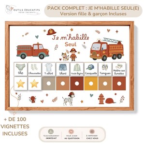I Dress Myself Firefighter | Printable Dressing Routine for Children | 34 Boy & 35 Girl Pictures | Montessori Independence | PDF