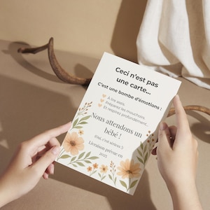 Carte annonce grossesse drôle à imprimer | Humour grossesse | Fichier digital PDF A5 à télécharger | Annonce originale bébé