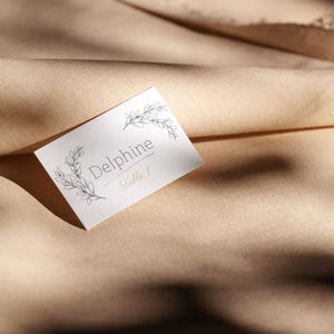 Marques-places de Mariage Minimalistes Personnalisables,Formats Aplat et Pliés, Modèle Canva à Imprimer,Élégant et Simple,modèlesmarqueplace