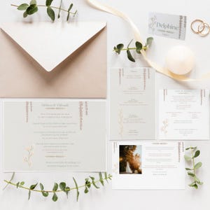 Pack Mariage Champêtre , Menu, Invitation, Carte de Réponse, Remerciement & Marque-Places, Modèles Numériques à Personnaliser et imprimer