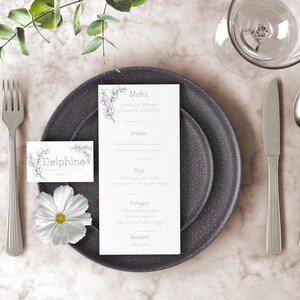 Modèle Menu Mariage Minimaliste et Élégant, Menu de Mariage Prêt à Personnaliser, Template Menu Mariage Minimaliste, Menu de Mariage Chic